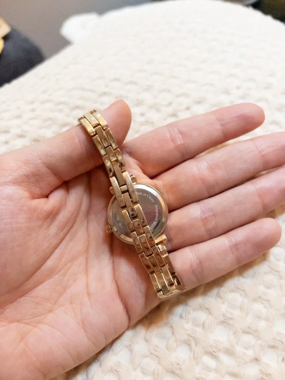 Gold Pearl Chain Watch
